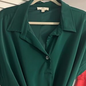 Aritzia Emerald Green Button-Down Dress